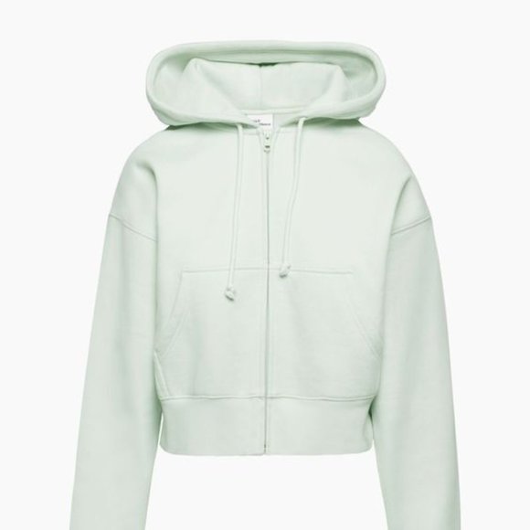 Aritzia Tops - Tna Cozy Fleece Boyfriend Boxy Zip Hoodie Size Small Light Gray NEW WITH TAGS
